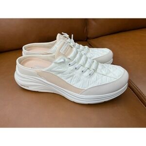 Skechers Mules Womens 10 White Sweet Embrace Contour Foam 150409